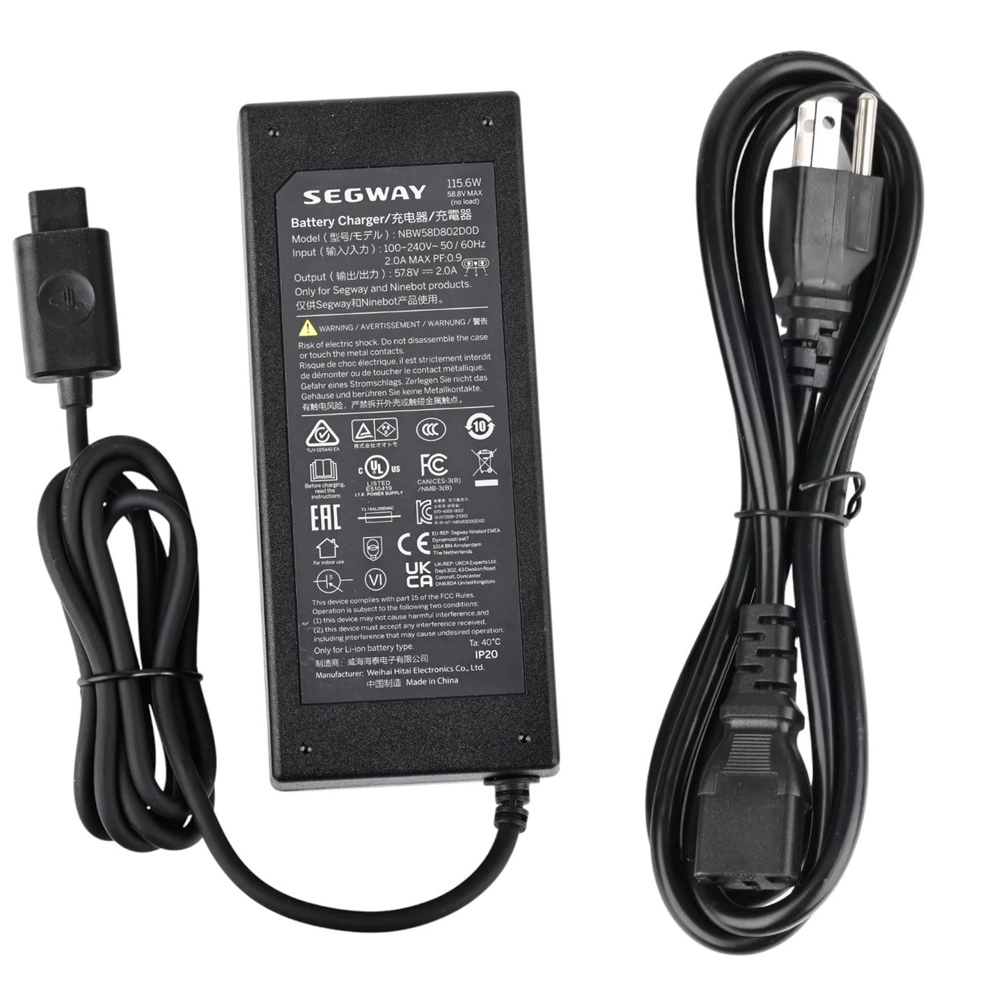Original 115.6W 57.8V 2A Charger for Segway Ninebot GT1 GT2 Superscoooter Battery Charger Power Supply Adapter Parts