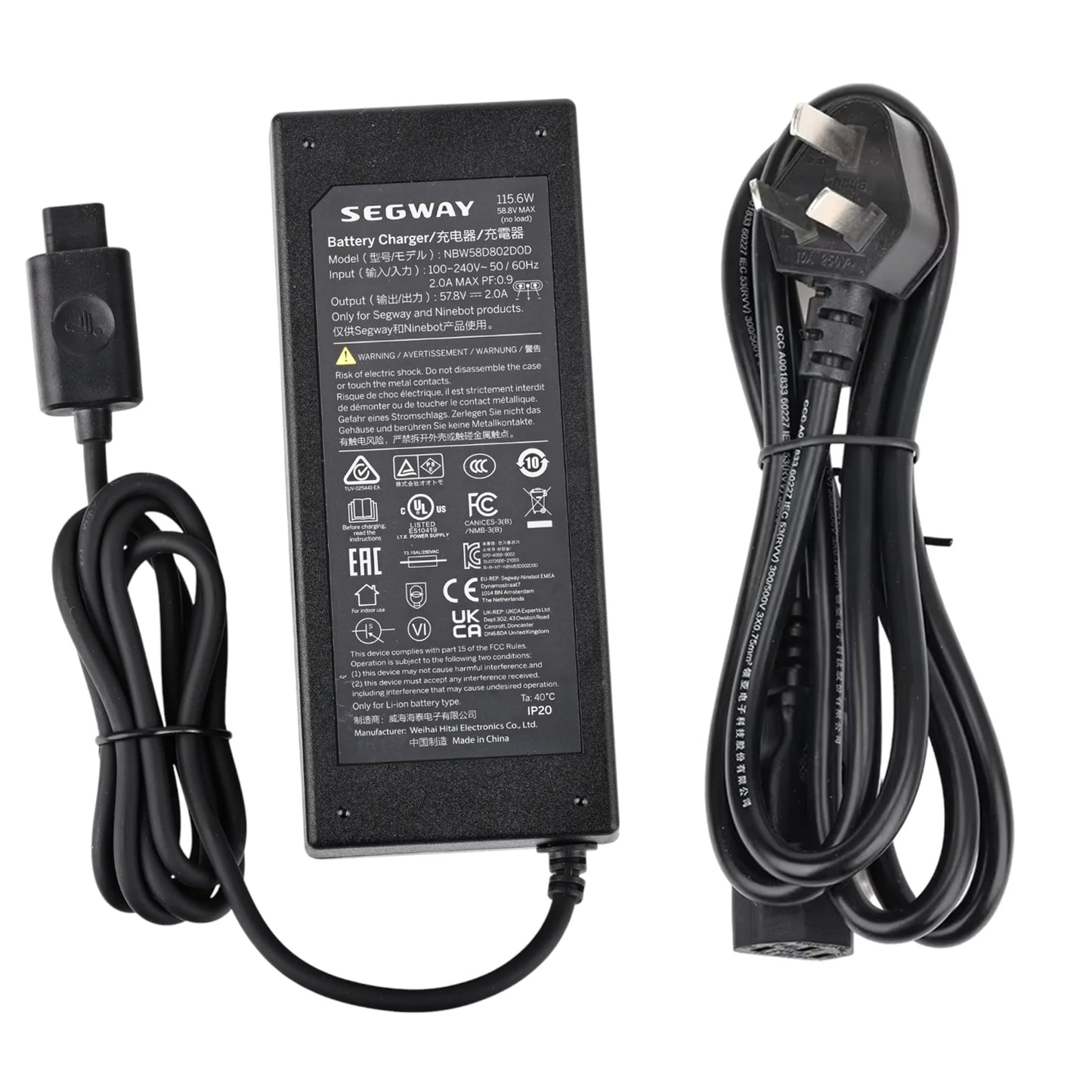 Original 115.6W 57.8V 2A Charger for Segway Ninebot GT1 GT2 Superscoooter Battery Charger Power Supply Adapter Parts