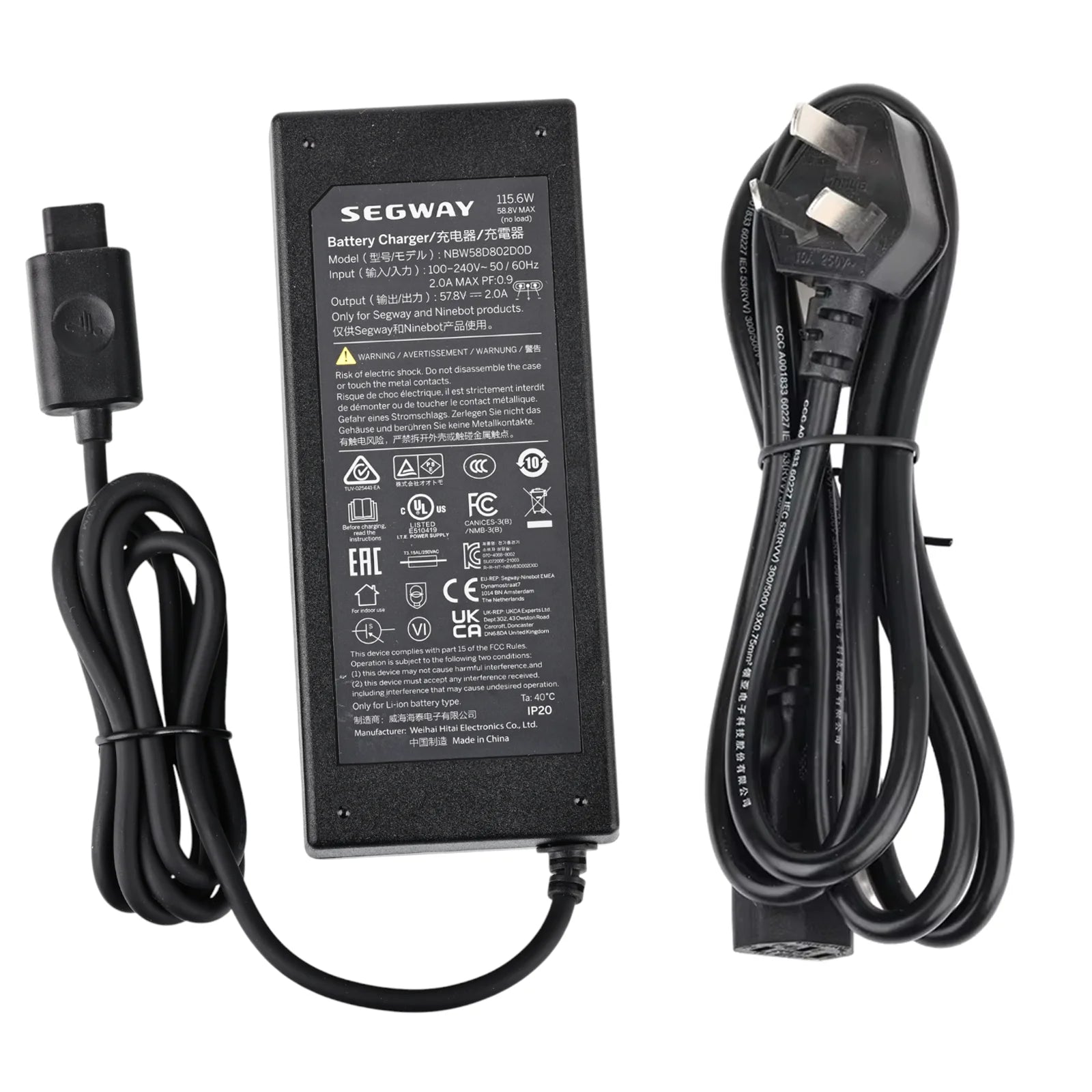 Original 115.6W 57.8V 2A Charger for Segway Ninebot GT1 GT2 Superscoooter Battery Charger Power Supply Adapter Parts