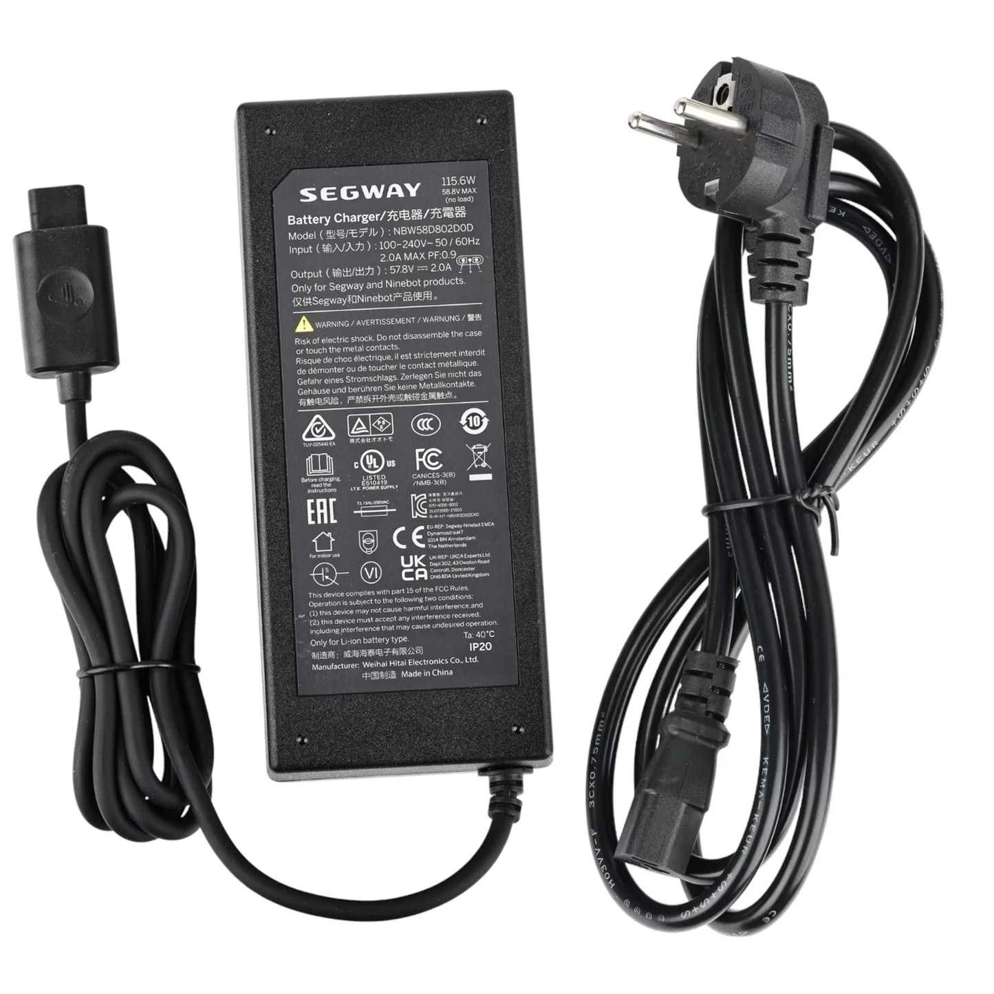 Original 115.6W 57.8V 2A Charger for Segway Ninebot GT1 GT2 Superscoooter Battery Charger Power Supply Adapter Parts